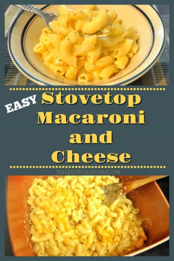 Easy Stovetop Macaroni and cheese is a creamy, delicious, family-friendly comfort food - quick and easy to make in 15 minutes!