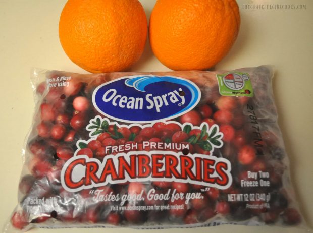 Fresh cranberries and oranges are the two main ingredients to make whole berry cranberry orange sauce.