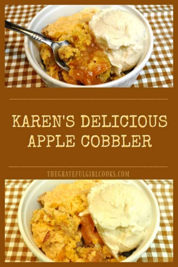 Four ingredients and thirty minutes is all you need to make this EASY and delicious apple cobbler for dessert!