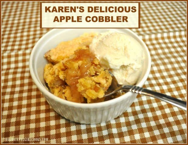 Four ingredients and thirty minutes is all you need to make this EASY and delicious apple cobbler for dessert!