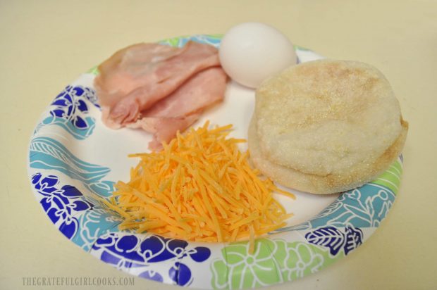 Microwave Egg Breakfast Sandwiches only require a few ingredients.