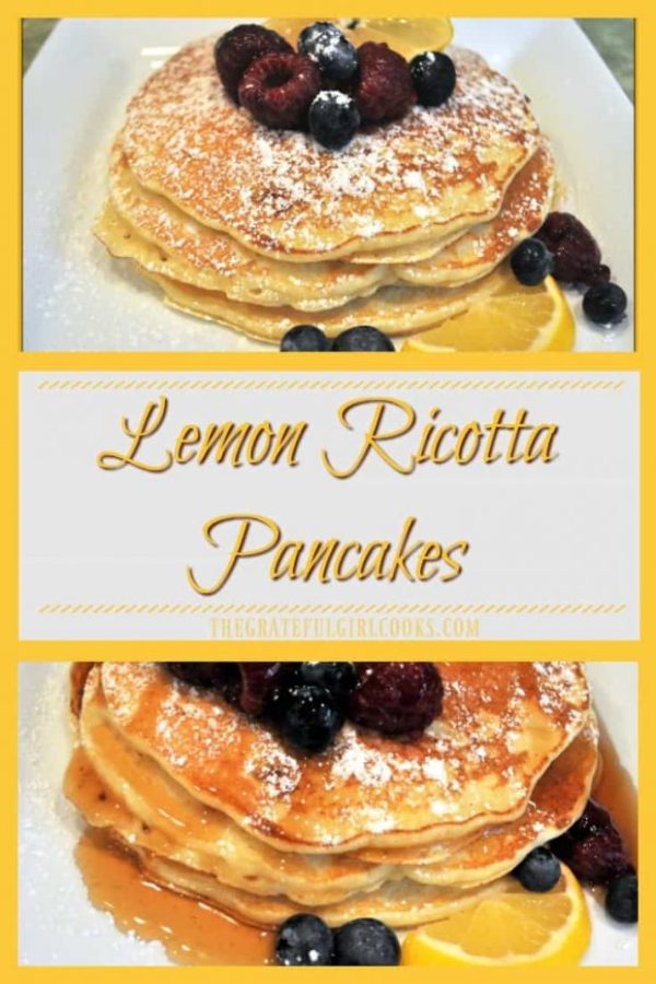 Lemon Ricotta Pancakes are easily made from scratch, light and fluffy, and infused with lemon flavor, for an absolutely delicious breakfast you'll remember!