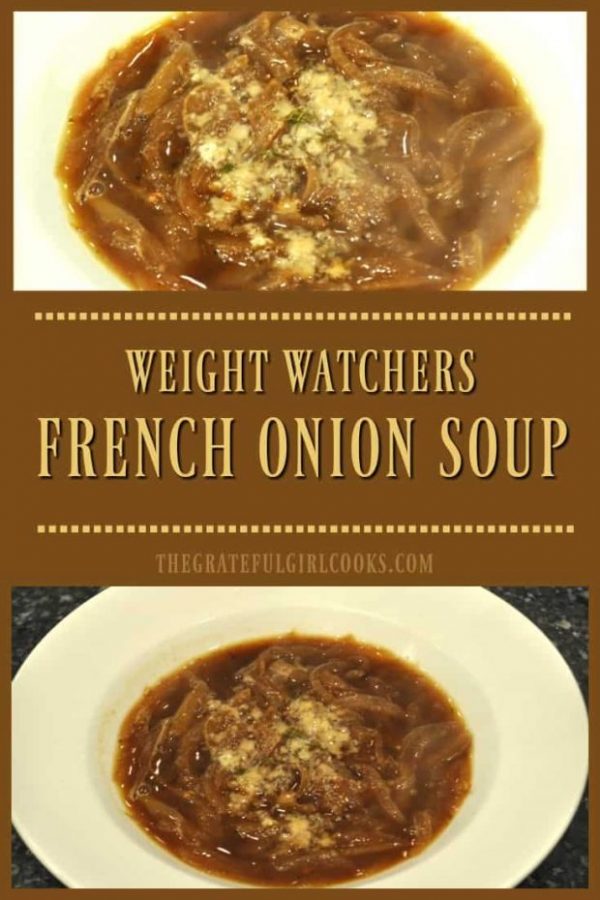 You'll love this recipe for Weight Watchers French Onion Soup, with caramelized onions! All the flavor without the extra calories!