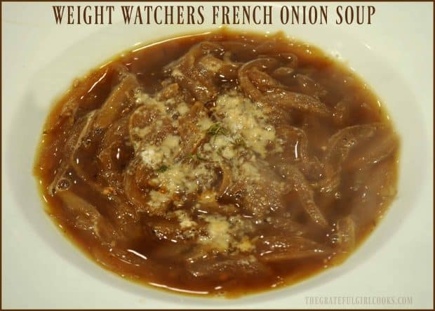 You'll love this recipe for Weight Watchers French Onion Soup, with caramelized onions! All the flavor without the extra calories!