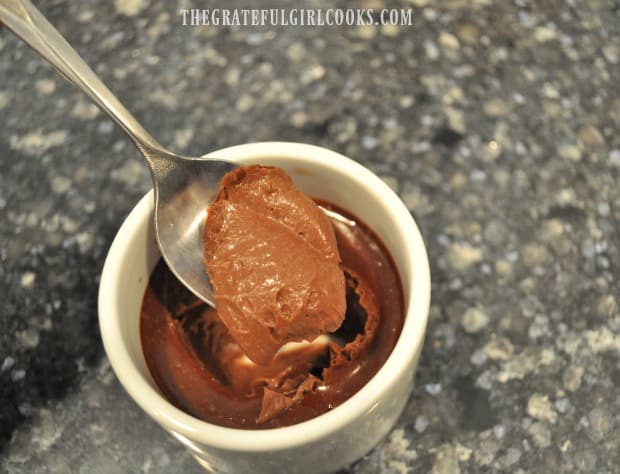 Spoonful of thick fudgey dessert