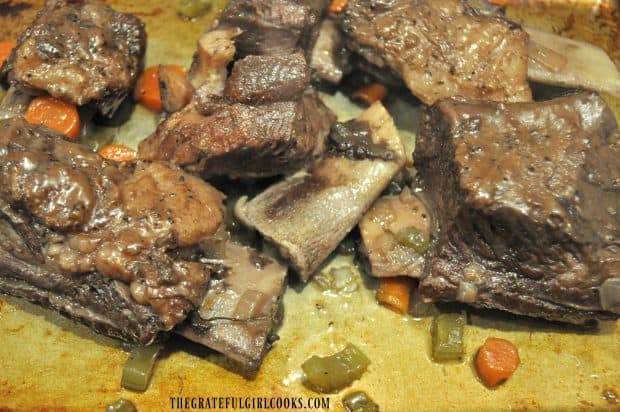 Short ribs on baking sheet 