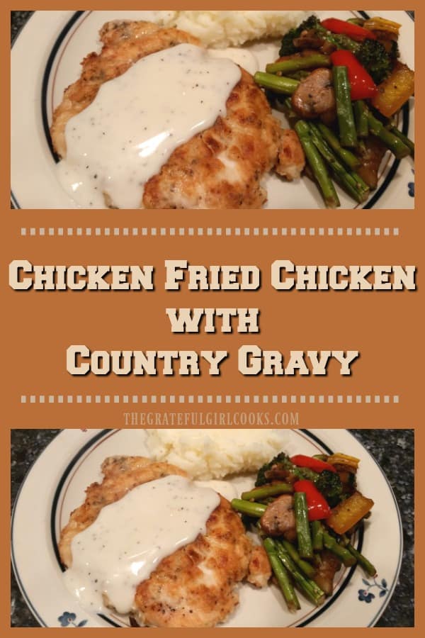 If you enjoy comfort food meals (or chicken fried steak), then you'll absolutely want to try Chicken Fried CHICKEN with creamy Country Gravy for a tasty dinner!