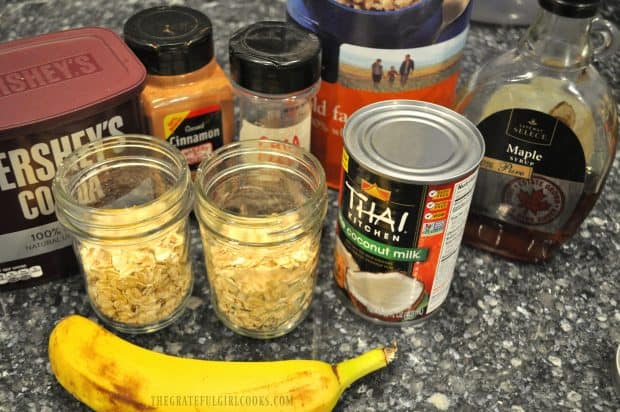 Ingredients for overnight oats on counter