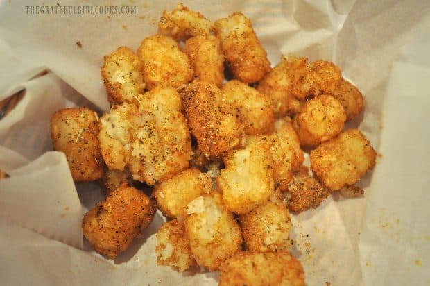 Cajun tater tots, served in basket