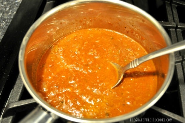 Cooking enchilada and mole sauces for casserole