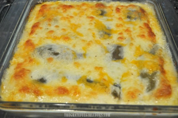 Easy chile relleno casserole, hot out of the oven!