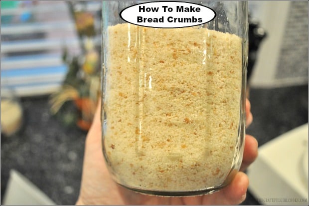 It's super easy to make your own bread crumbs with some stale bread and a food processor or blender, to save you another trip to the grocery store.