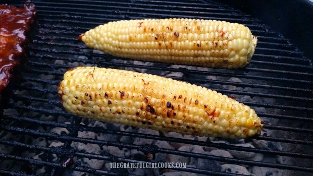 Grilled corn on the cob is almost done!