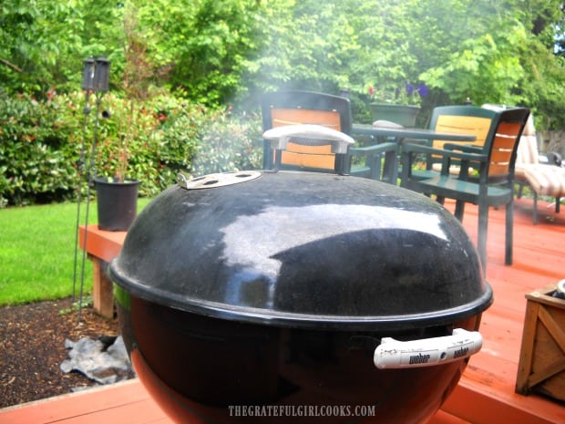 Getting our BBQ heated up for grilled corn on the cob