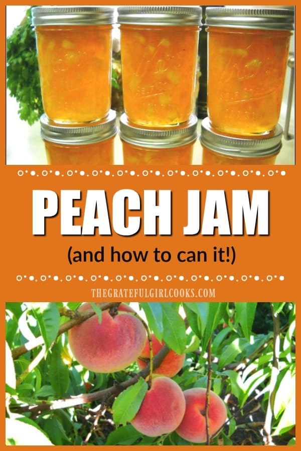 Homemade peach jam is a reminder of summer time at it's BEST! Learn how to make this classic jam, and can it for long term storage!