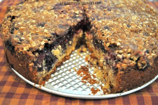 You can see all the berries inside the triple berry streusel coffeecake.