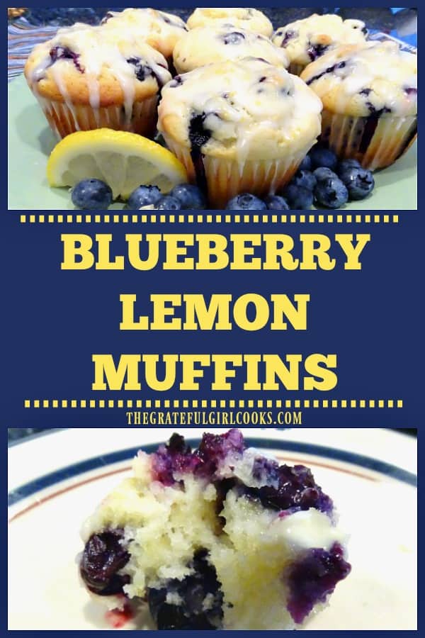 Blueberry Lemon Muffins are absolutely light and DELICIOUS, easy to make, bursting with blueberries and lemon zest, and topped with a lemon glaze you will love!