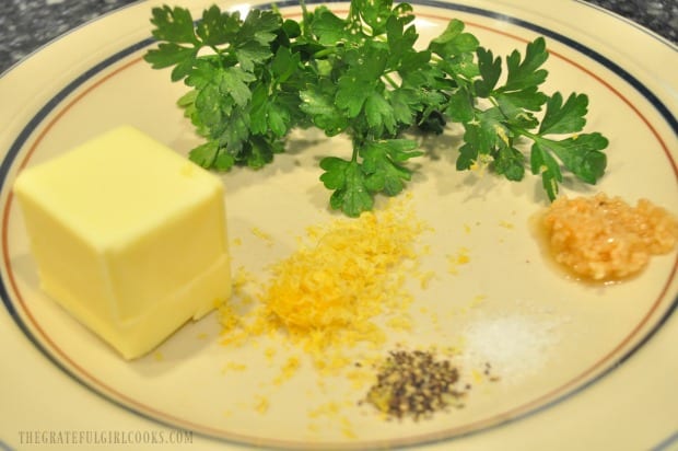 Simple ingredients used for herb butter