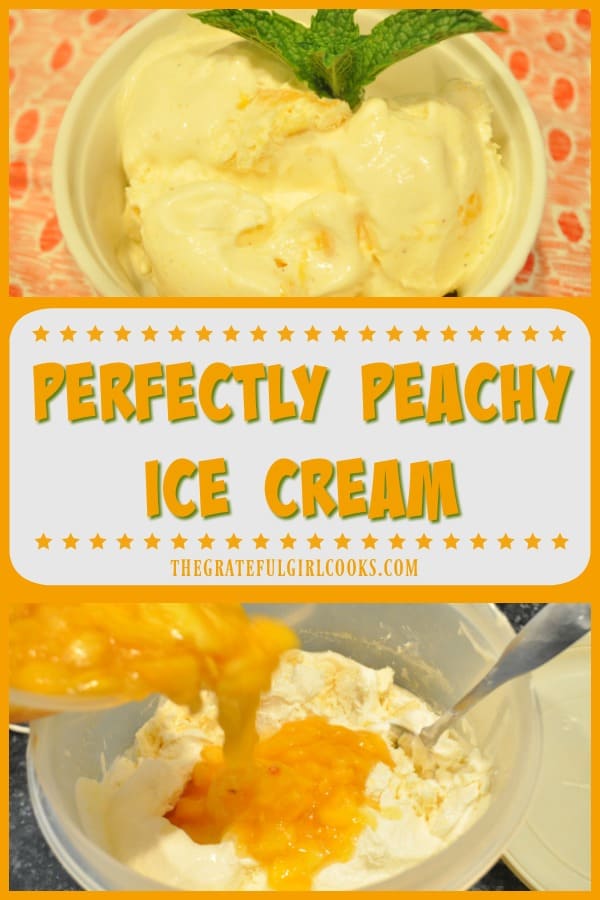 Nothing says summer like homemade perfectly peachy ice cream, made with a few simple ingredients like fresh peaches, cream, sugar and spices! You will LOVE it!