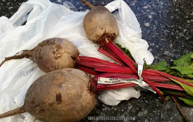 Raw beets, fresh from the store!