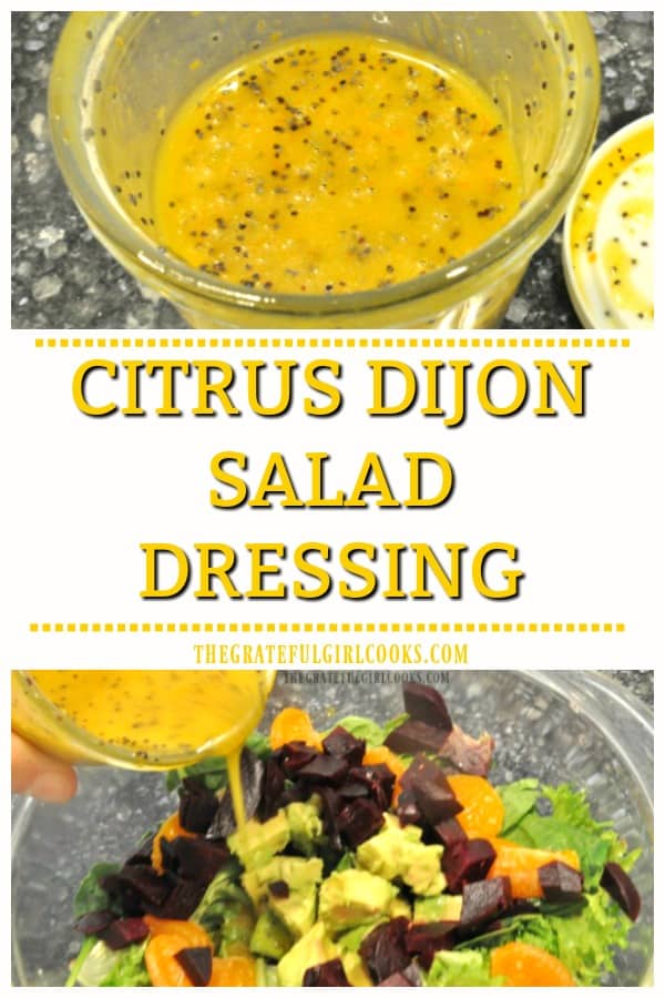 Drizzle your crisp green salads with Citrus Dijon Salad Dressing! Made in under 5 minutes, it's an EASY way to make your garden salads "pop" with flavor!