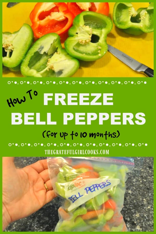 Learn how easy it is to freeze bell peppers for many months, so they are conveniently available whenever you need them for a recipe!