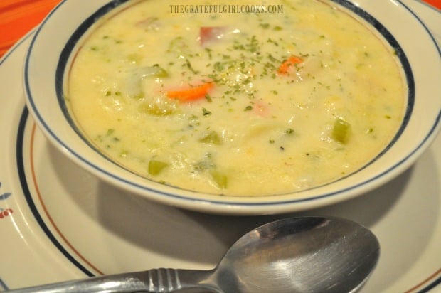 Garden vegetable chowder is ready to eat!