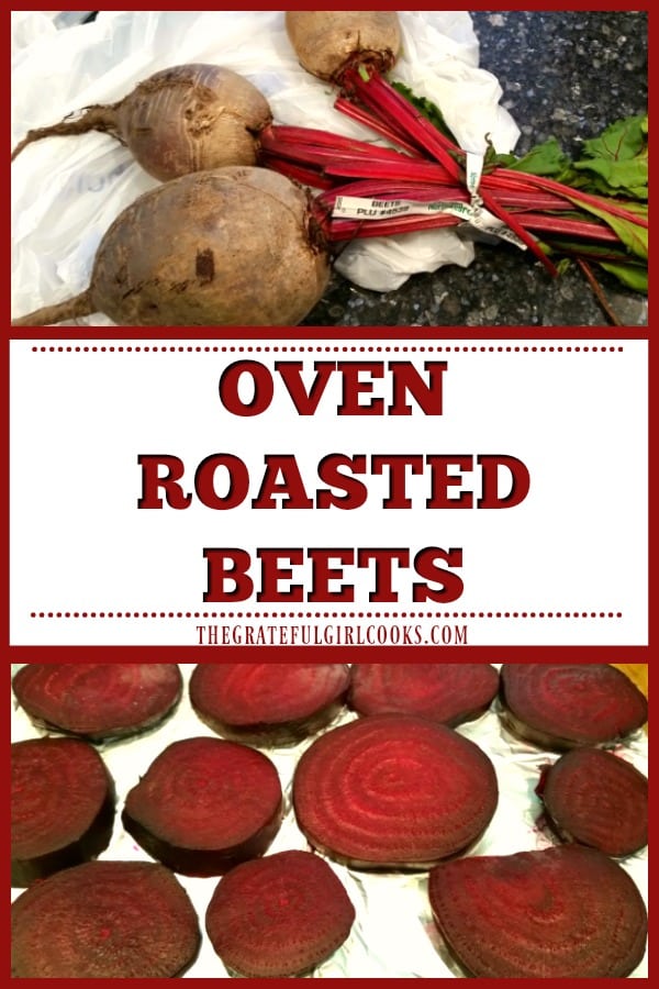 It's easy to make perfect oven roasted beets, with only 2 ingredients! Easy to bake, with little mess, and you'll have perfectly cooked beets for salads, etc.!