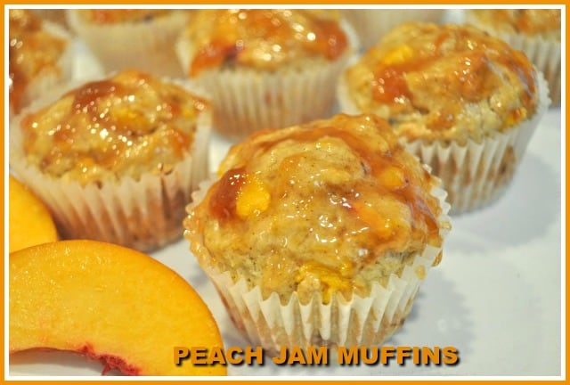 You will enjoy these family friendly, easy to make Peach Jam Muffins, with a sweet peach glaze on top! They are delicious, and filled with peaches and cinnamon!