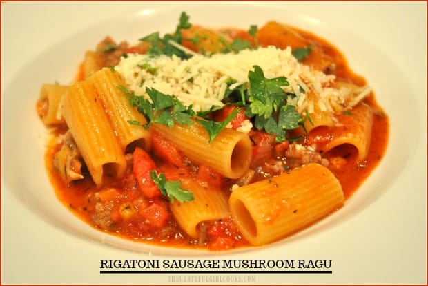 You're gonna enjoy rigatoni sausage mushroom ragu, an easy to make, one pot Italian meal that you will want to make again and again, because it is SO GOOD!