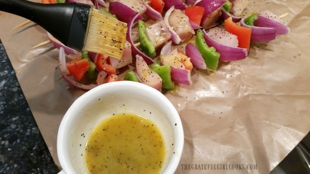 Citrus Dijon salad dressing used to marinade fish kabobs.