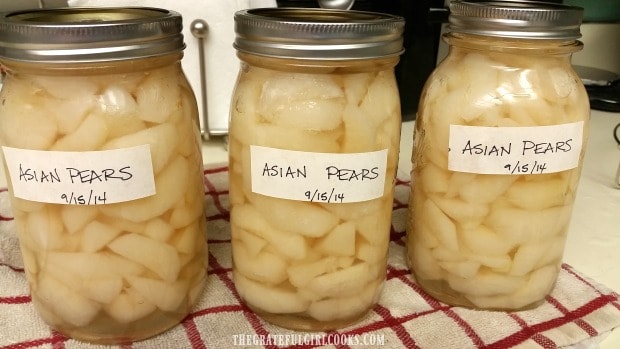 Asian Pears have been canned and are ready for the pantry!