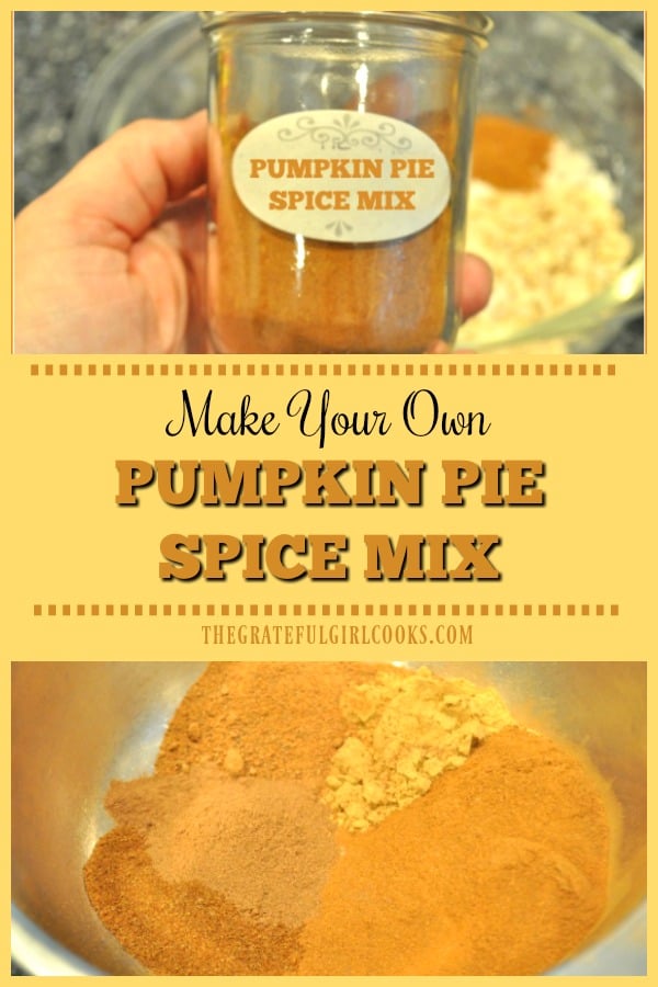 Do you need pumpkin pie spice mix for a favorite recipe this Fall? There's no need to run to the store and buy it, when it's SO EASY to make your own!