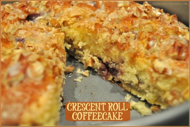 It's so EASY to make this buttery, scrumptious crescent roll coffeecake, using a can of crescent rolls, jam, and a few other common ingredients!