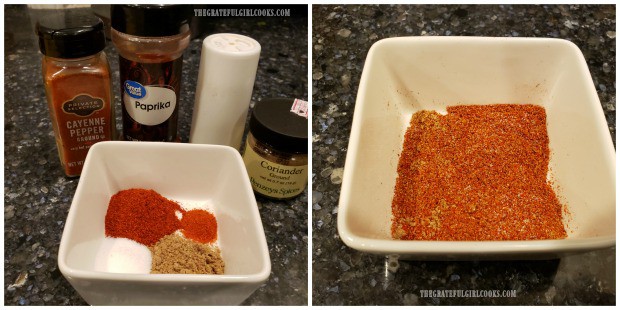 Spice rub is mixed together to season dover sole fillets.