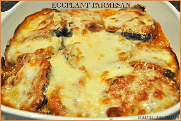 Eggplant Parmesan is a classic Italian meatless dish, with breaded eggplant slices baked with marinara sauce, mozzarella and Parmesan cheeses.