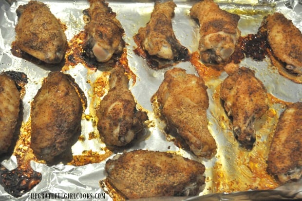 Here are the buffalo honey hot wings, hot out of the oven after baking.