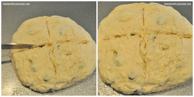 A cross is cut into the top of the Irish soda bread before baking.