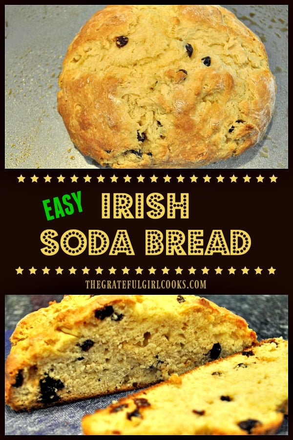 Irish Soda Bread is a classic St. Patrick's Day treat! This high-rising bread is very easy to make, filled with sweet raisins, and tastes amazing!