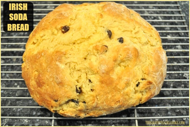 Irish Soda Bread is a classic St. Patrick's Day treat! This high-rising bread is very easy to make, filled with sweet raisins, and tastes amazing!