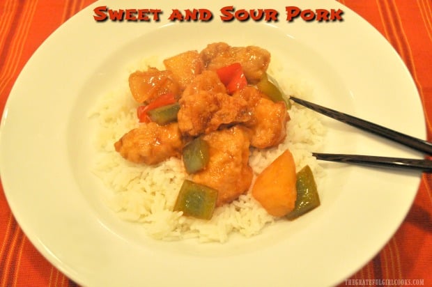 Who needs takeout when you can make this delicious Sweet and Sour Pork (with pineapple, onions and bell peppers) at home in about 30 minutes?