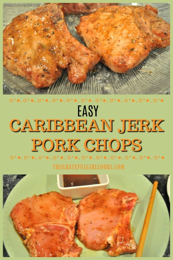 Caribbean Jerk Pork Chops are marinated in a 2 ingredient sauce, then grilled on a traditional BBQ or a smoker grill! Such a SIMPLE, delicious dish!