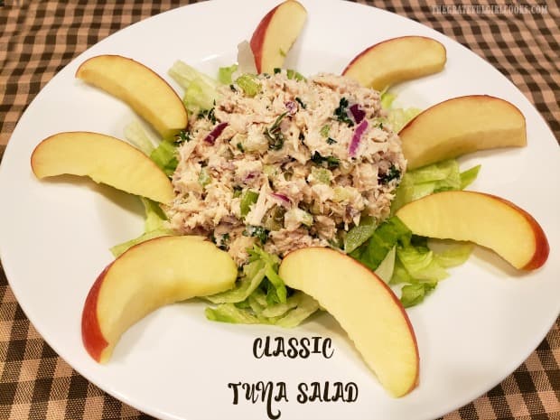 Classic Tuna Salad is a filling, healthy, delicious entree salad that's Weight Watchers friendly (ZERO points Freestyle), and is ready in 10 minutes!