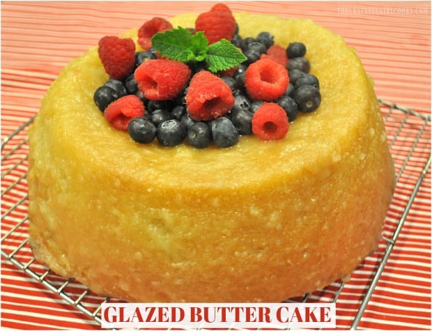 Glazed Butter Cake is a yummy, easy tube pan cake that is completely covered with a sweet icing (also poked down into cake). This is a GREAT dessert!