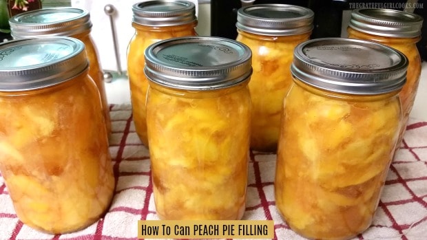 Learn how to can peach pie filling for long term storage in this tutorial. Enjoy the convenience of having jars of pie filling stored in your pantry.