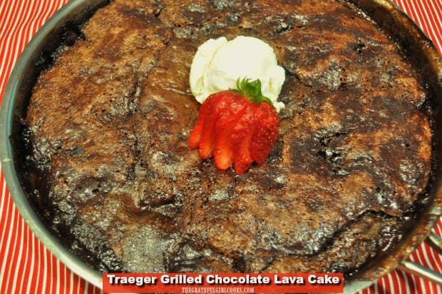 Cook a Traeger Grilled Chocolate Lava Cake (for 10) on a smoker or pellet grill! Easy to make dessert that tastes amazing, and is done in 35 minutes.