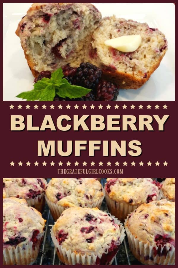 Make some yummy fresh blackberry muffins for breakfast or snack time! This easy recipe makes 16 muffins, and they'll be a hit with family and friends!