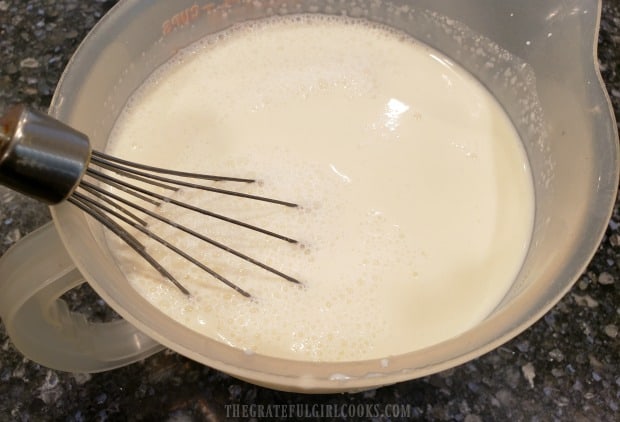 Whisking up the ice cream base is easy!