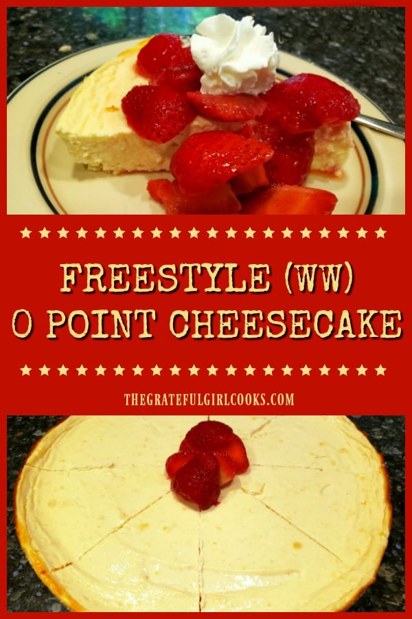 Have a sweet tooth, but trying to cut out desserts? Try this easy and delicious, sugar free, Weight Watcher friendly, Freestyle 0 Point Cheesecake!