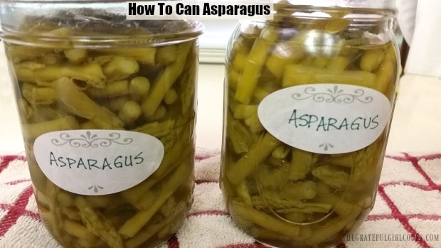 Learn how to can asparagus for long term storage, using a pressure canner. Once fresh asparagus is canned, it's shelf stable, & ready for your pantry!